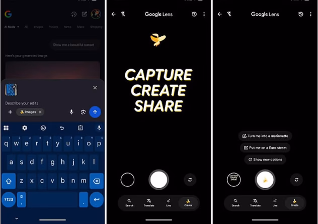 Google Nano Banana mākslīgā intelekta režīma ilustrācija