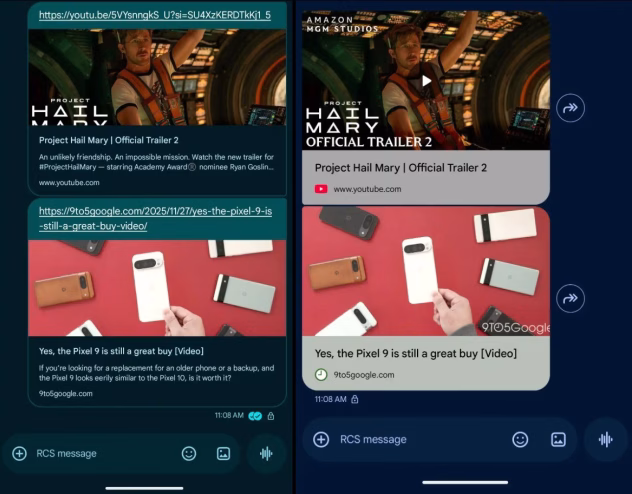 Google Messages lietotnes ekrānuzņēmums