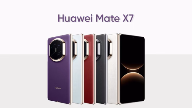 Huawei Mate X7 salokāmais telefons, skats no priekšpuses