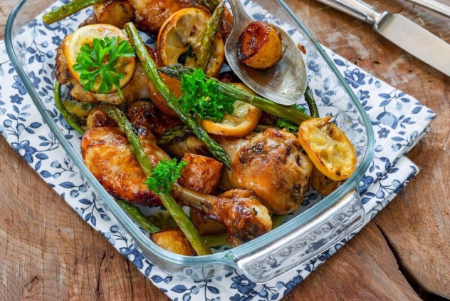 Cepti vistas stilbi ar citronu un ķiploku