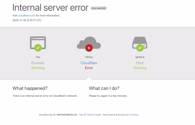 Masīvi tīmekļa darbības traucējumi, nedarbojas daudzas lielas lapas visā pasaulē